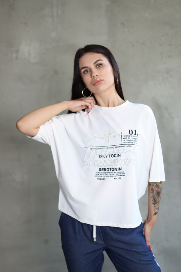 Футболка трикотажна 50-56 молочна (816100m) - фото 1