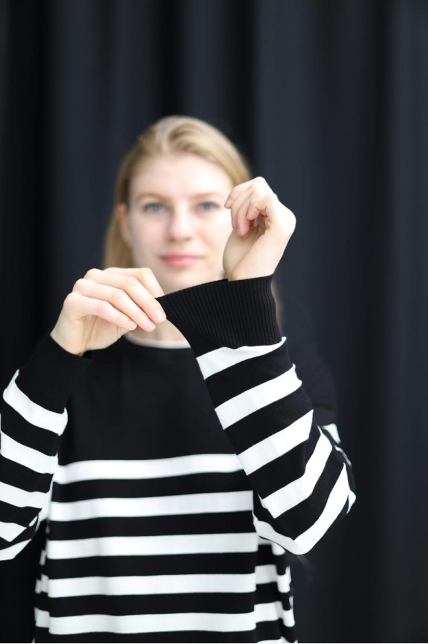 Світшот смужка в'язаний трикотаж 46-50 чорно-біла (823178bl) - фото 5