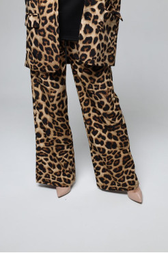 Костюм жіночий брючний Лео M коричневий+чорний (82681М) - фото 4