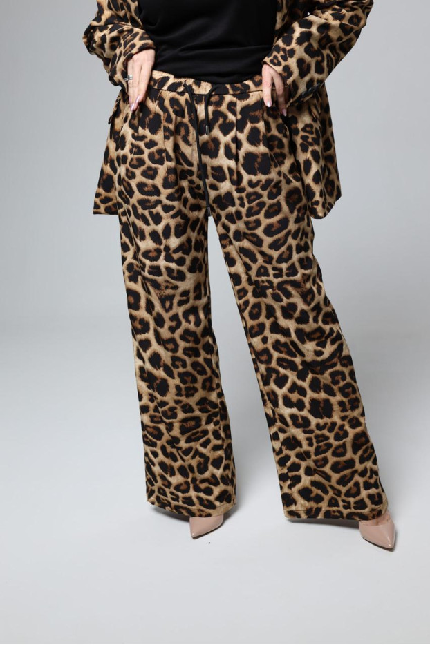 Костюм жіночий брючний Лео M коричневий+чорний (82681М) - фото 5