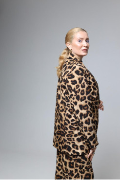 Костюм жіночий брючний Лео M коричневий+чорний (82681М) - фото 8