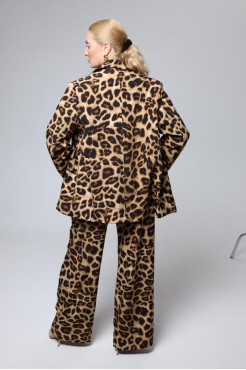 Костюм жіночий брючний Лео M коричневий+чорний (82681М) - фото 9