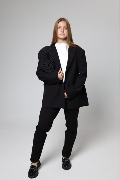 Піджак жіночий з квиткою 46-50 чорний (82656)