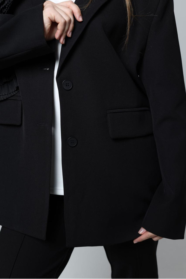 Піджак жіночий з квиткою 46-50 чорний (82656) - фото 4