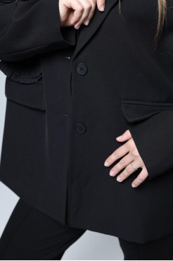 Піджак жіночий з квиткою 46-50 чорний (82656) - фото 5