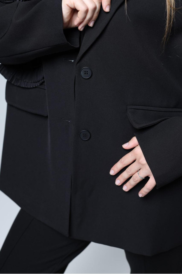 Піджак жіночий з квиткою 46-50 чорний (82656) - фото 5