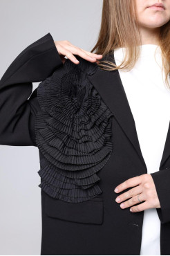 Піджак жіночий з квиткою 46-50 чорний (82656) - фото 6