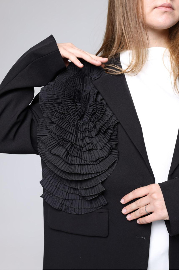 Піджак жіночий з квиткою 46-50 чорний (82656) - фото 6