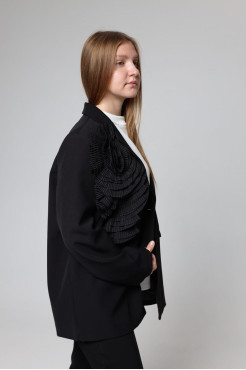 Піджак жіночий з квиткою 46-50 чорний (82656) - фото 8