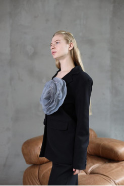 Костюм жіночий брючний 48-50 чорний (82657blL) - фото 2