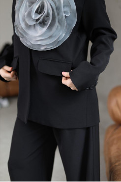 Костюм жіночий брючний 48-50 чорний (82657blL) - фото 5