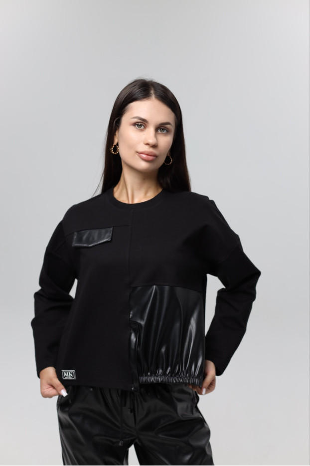 Світшот жіночий MK 52-54 чорний (2323 XL) - фото 4