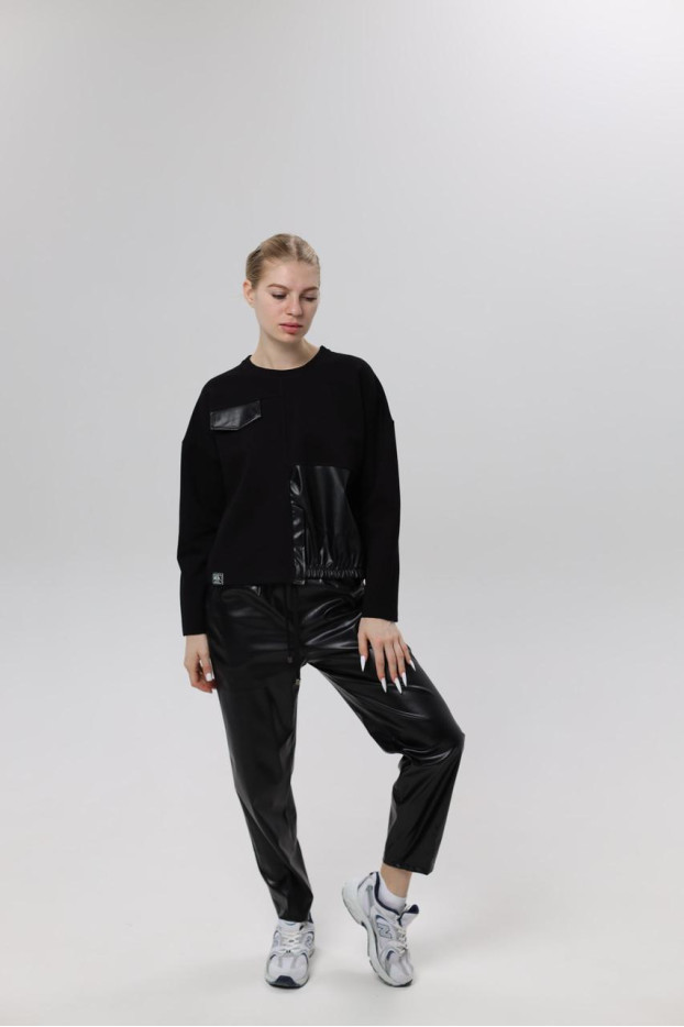 Світшот жіночий MK 50-52 чорний (2323L) - фото 7