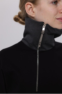 Худі MK жіночій oversize 54-56 чорний+графітові рукава (1299grXL) - фото 9