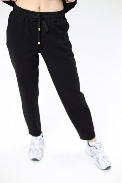 Брюки-слоучі MK з защіпами 48-50 чорні (2222L)