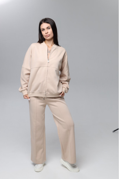 Костюм двійка жіночий 44-48 бежевий (85063bejS)