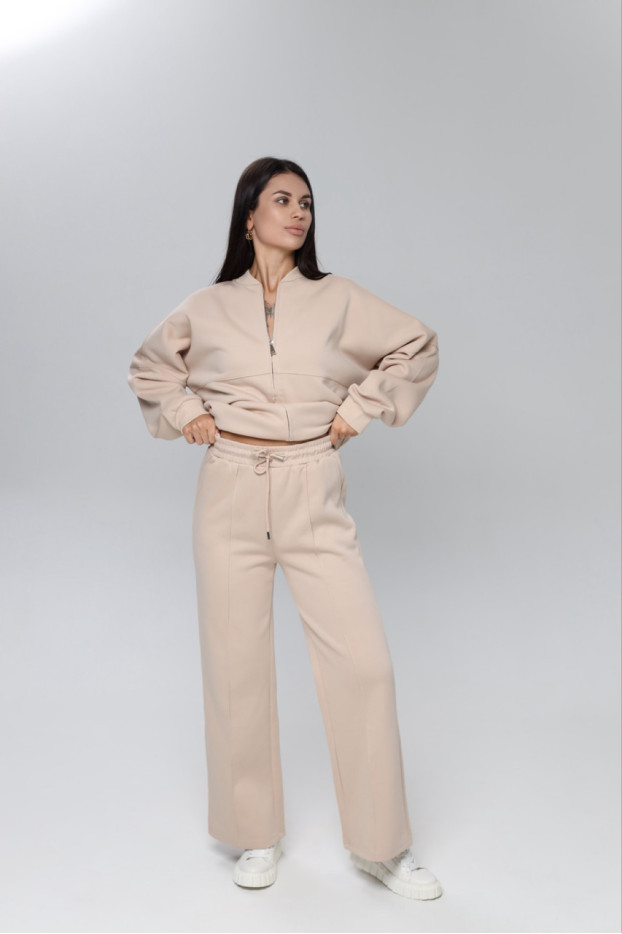 Костюм двійка жіночий 44-48 бежевий (85063bejS) - фото 2