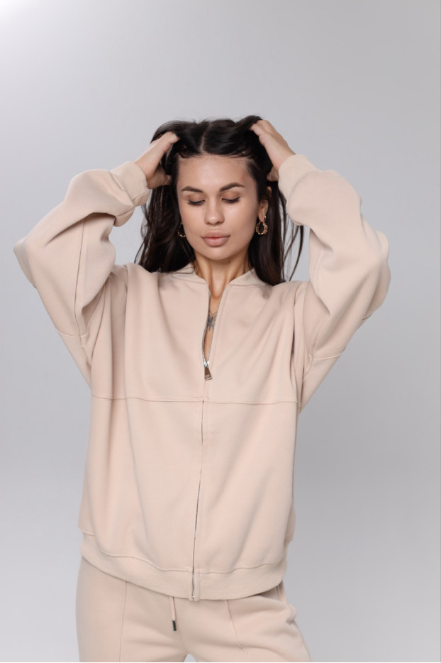 Костюм двійка жіночий 44-48 бежевий (85063bejS) - фото 4