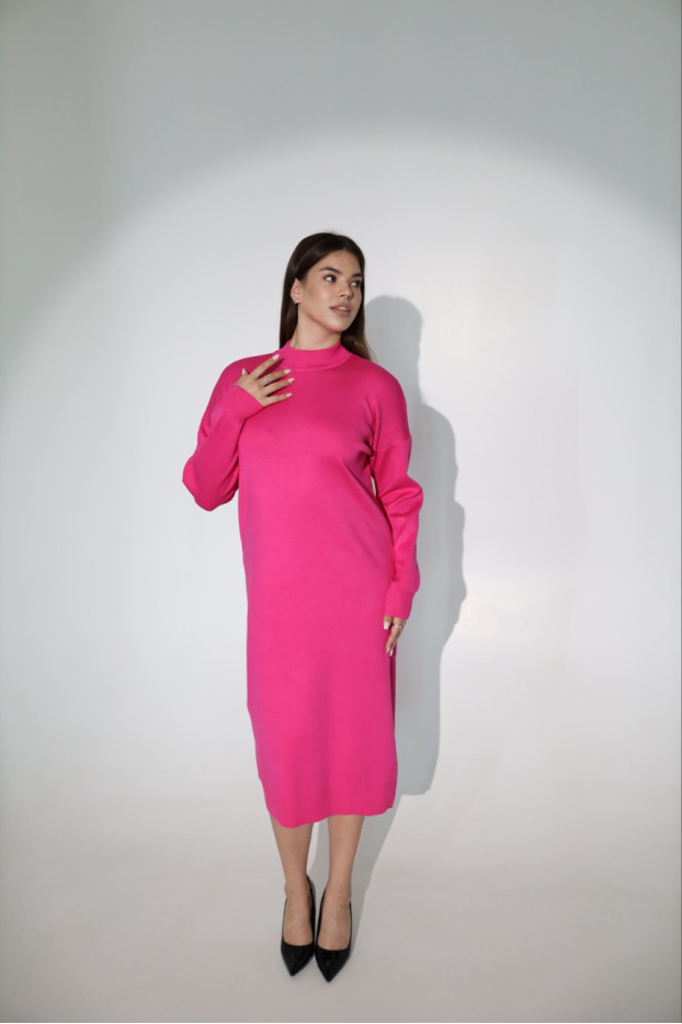 Сукня трикотажна в'язана 46-54 малина (82272ml) - фото 1