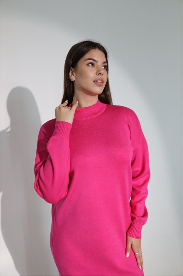 Сукня трикотажна в'язана 46-54 малина (82272ml) - фото 4