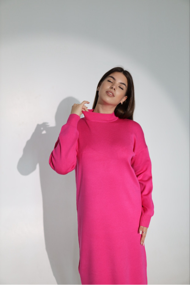 Сукня трикотажна в'язана 46-54 малина (82272ml) - фото 9