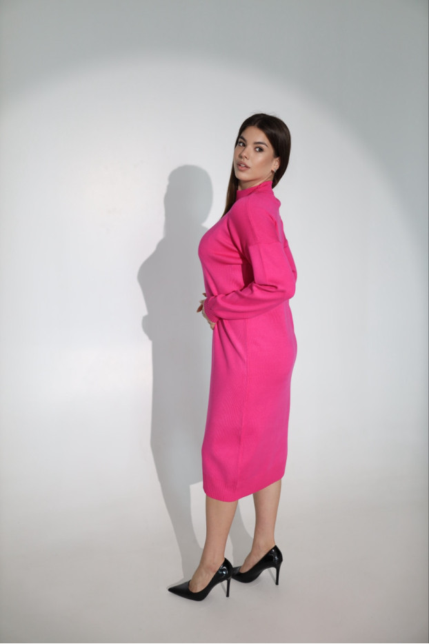 Сукня трикотажна в'язана 46-54 малина (82272ml) - фото 10