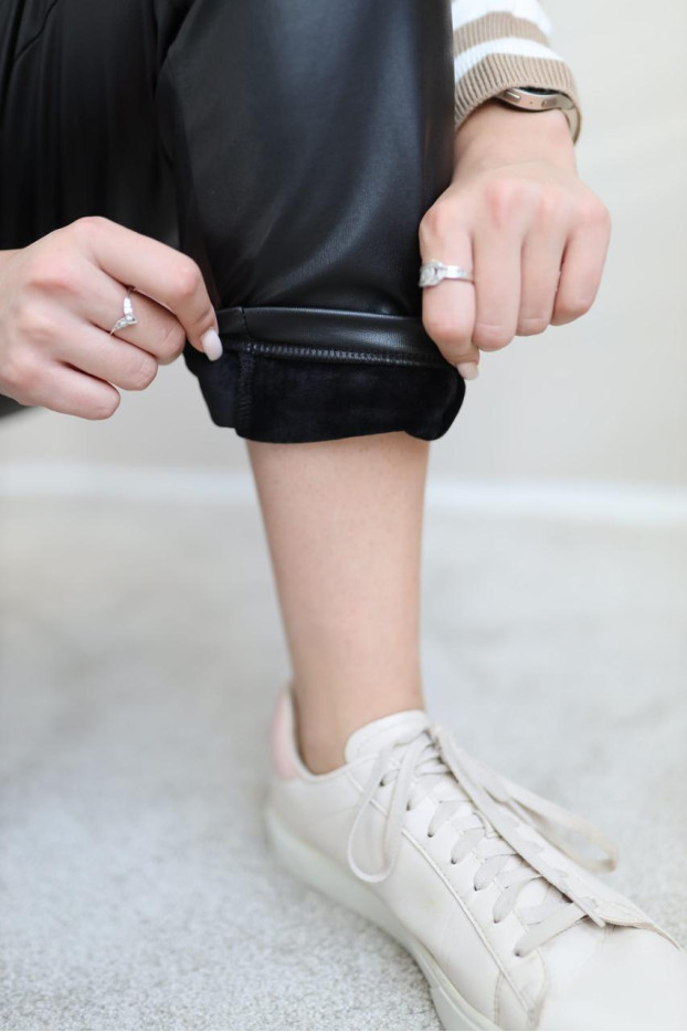 Брюки-слоучі жіночі на штучному хутрі 52-54 чорні (0949--1mXXL) - фото 5