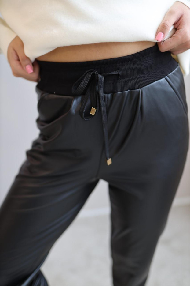 Брюки-слоучі жіночі на штучному хутрі 52-54 чорні (0949--1mXXL) - фото 10