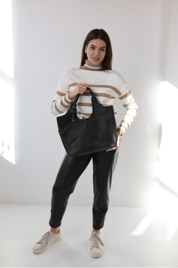 Сумка жіноча велика МК чорна (0911bl) - фото 1