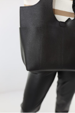 Сумка жіноча велика МК чорна (0911bl) - фото 4