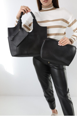 Сумка жіноча велика МК чорна (0911bl) - фото 5