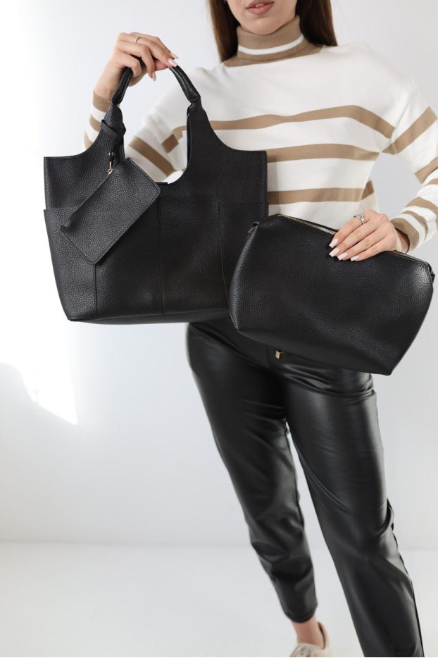 Сумка жіноча велика МК чорна (0911bl) - фото 5