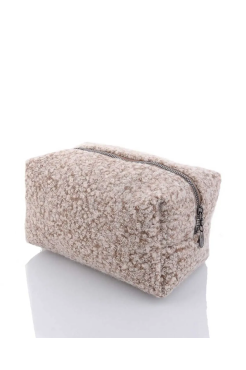 Косметичка зі штучного хутра кавова (71105) - фото 2