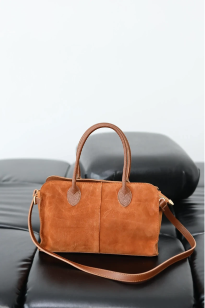 Сумка жіноча середня замша+еко шкіра МК кемел (0337k)