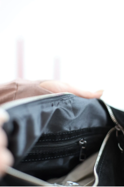 Сумка жіноча замшева МК чорна (К7024) - фото 5