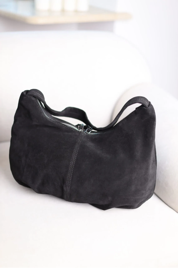 Сумка жіноча замшева МК чорна (К7024) - фото 8