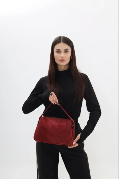 Сумка жіноча шкіряна середня МК марсала (К1207)