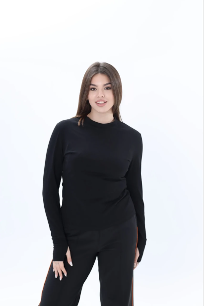 Лонгслив МК 44-46 черный (0999blS)