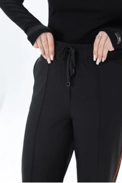 Брюки-палацо жіночі з помаранчевим лампасом 52-54 чорні (01449XXL) - фото 2