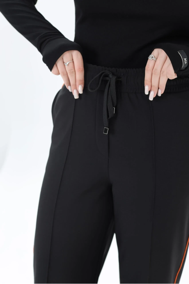 Брюки-палацо жіночі з помаранчевим лампасом 52-54 чорні (01449XXL) - фото 2
