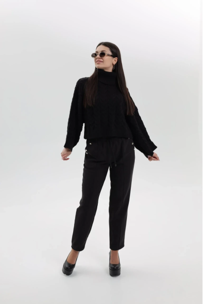 Брюки жіночі зі стрілкою на утепленні 54-56 графіт (1449/1gXXL)