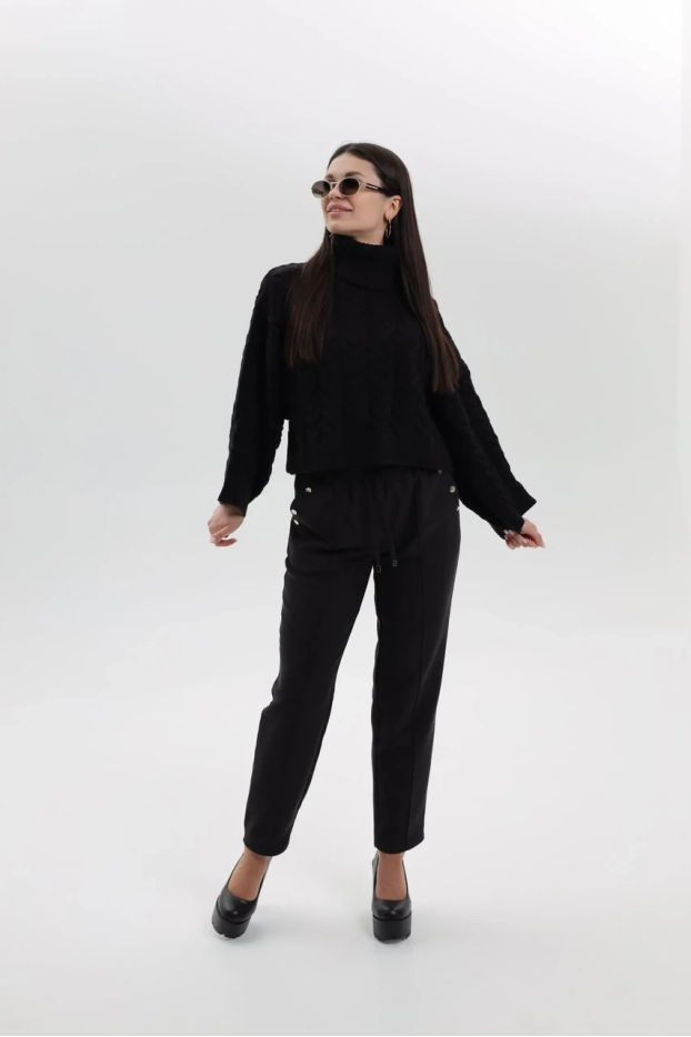 Брюки жіночі зі стрілкою на утепленні 54-56 графіт (1449/1gXXL) - фото 1