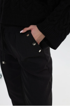 Брюки жіночі зі стрілкою на утепленні 52-54 графіт (1449/1gXL) - фото 3