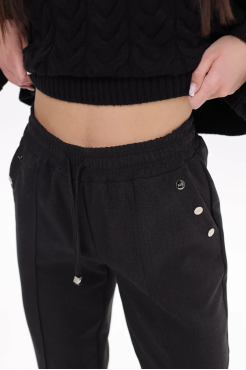 Брюки жіночі зі стрілкою на утепленні 52-54 графіт (1449/1gXL) - фото 5