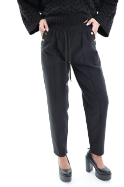 Брюки жіночі зі стрілкою на утепленні 54-56 чорні (1449/1XXL) - фото 1