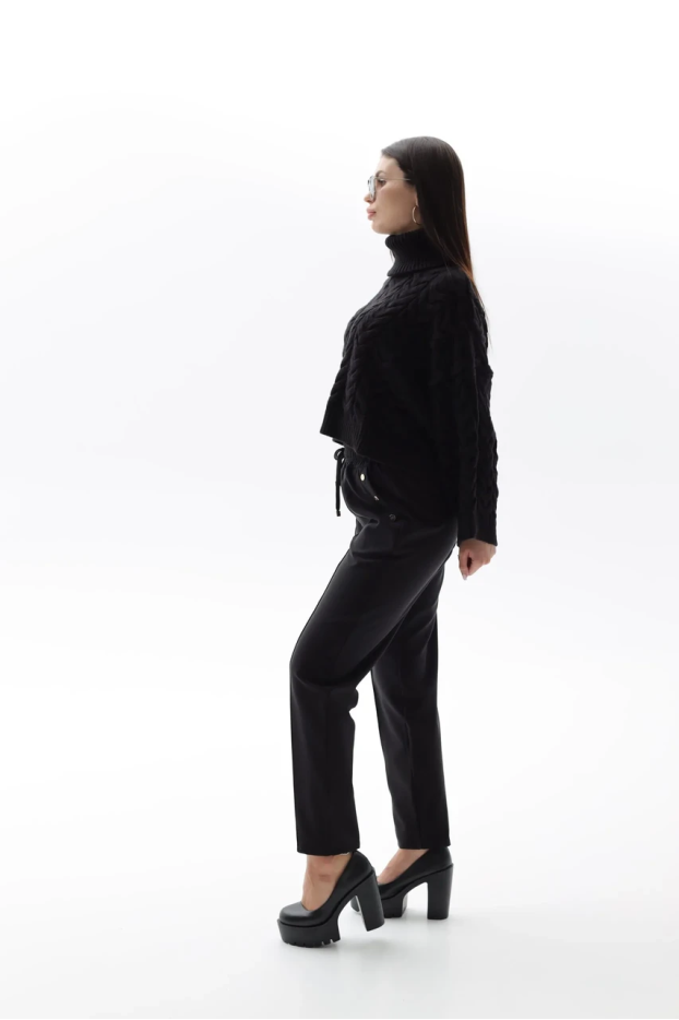 Брюки жіночі зі стрілкою на утепленні 54-56 чорні (1449/1XXL) - фото 3