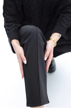 Брюки жіночі зі стрілкою на утепленні 54-56 чорні (1449/1XXL) - фото 7