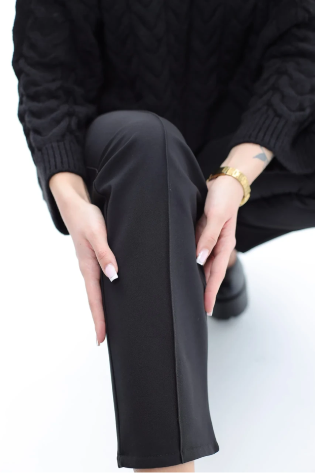 Брюки жіночі зі стрілкою на утепленні 54-56 чорні (1449/1XXL) - фото 7