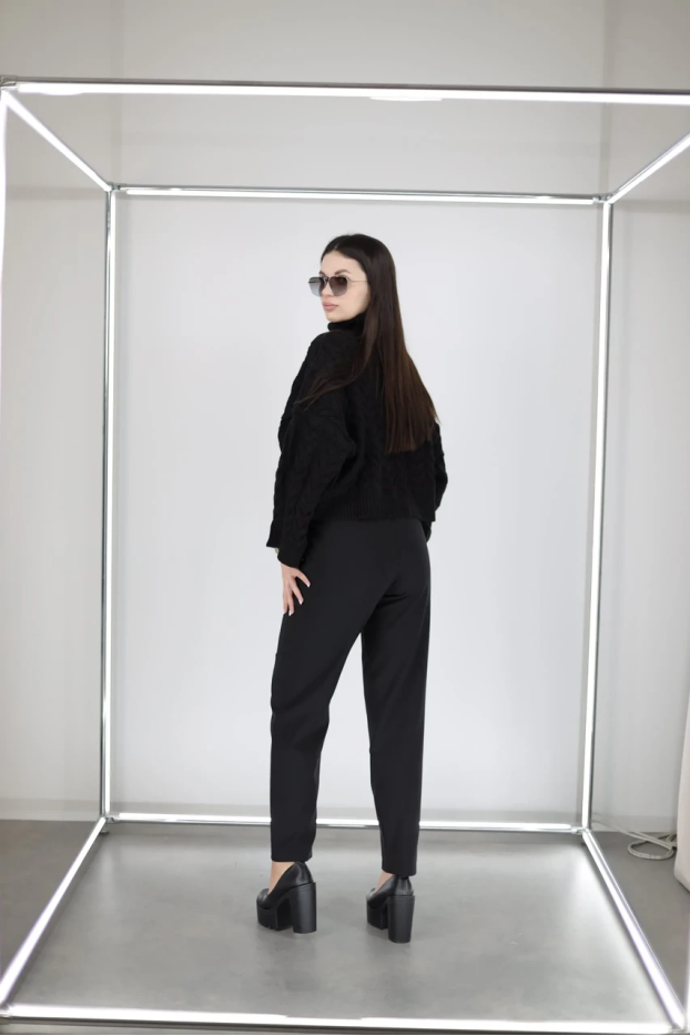 Брюки жіночі зі стрілкою на утепленні 52-54 чорні (1449/1XL) - фото 10