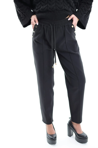 Брюки жіночі зі стрілкою на утепленні 52-54 чорні (1449/1XL)